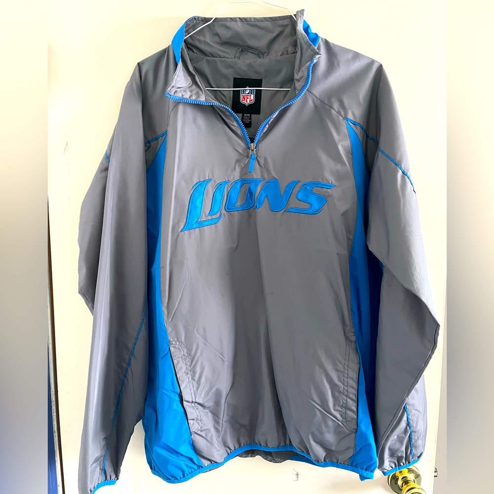 Detroit lions nfl light weight quarter zip wind jacket